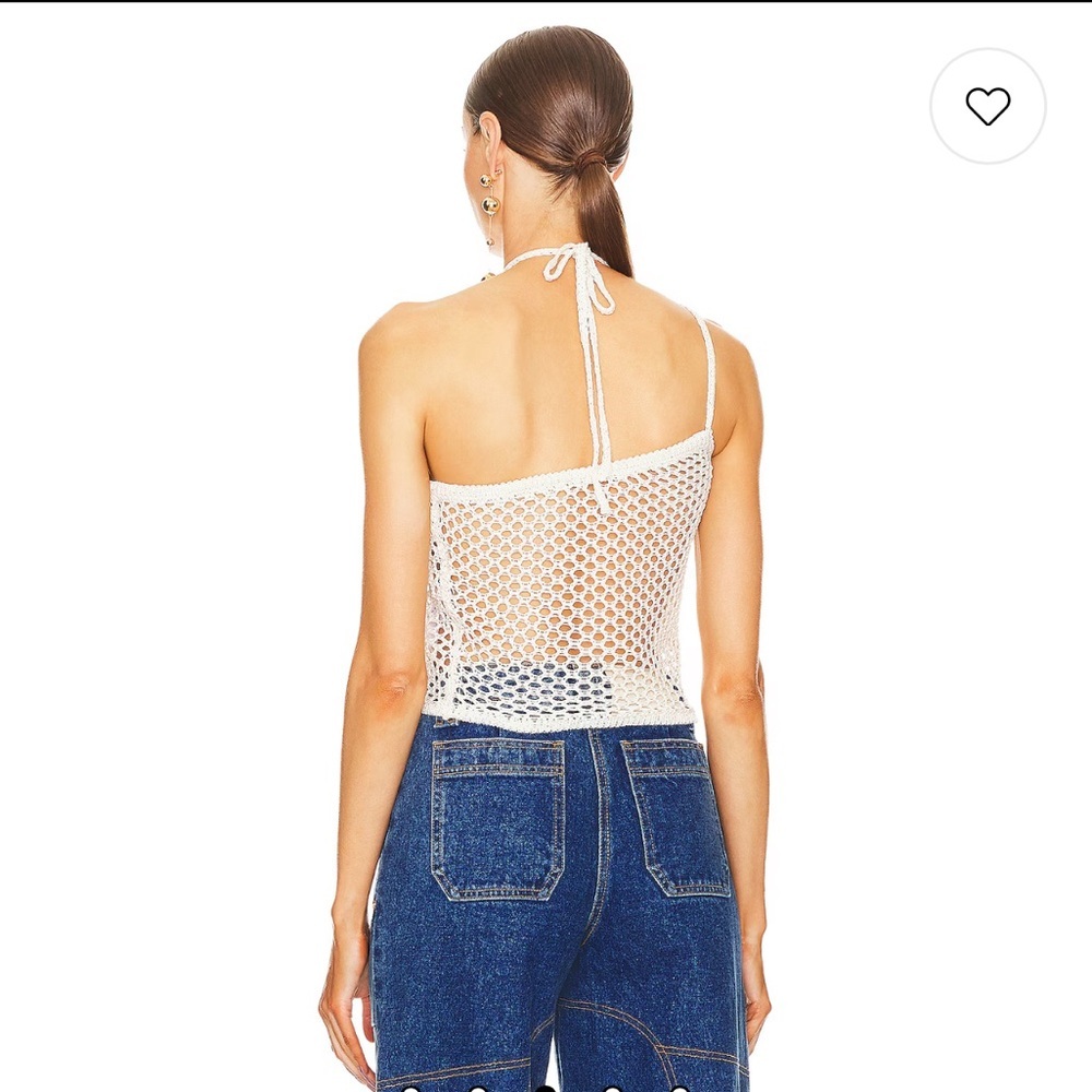 NWT Cult Gaia Nazanin Crochet Halter Top Off White M - Picture 2 of 9